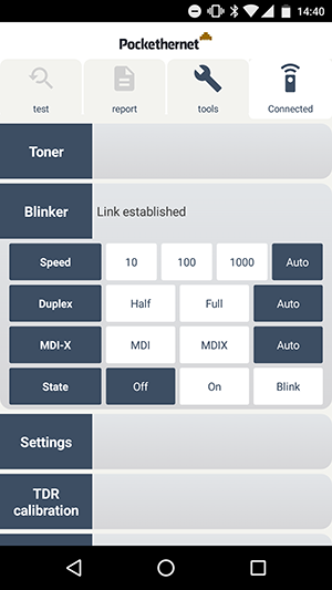 Pockethernet settings tab