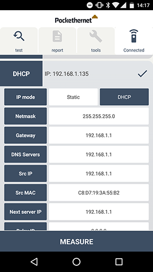 pockethernet DHCP