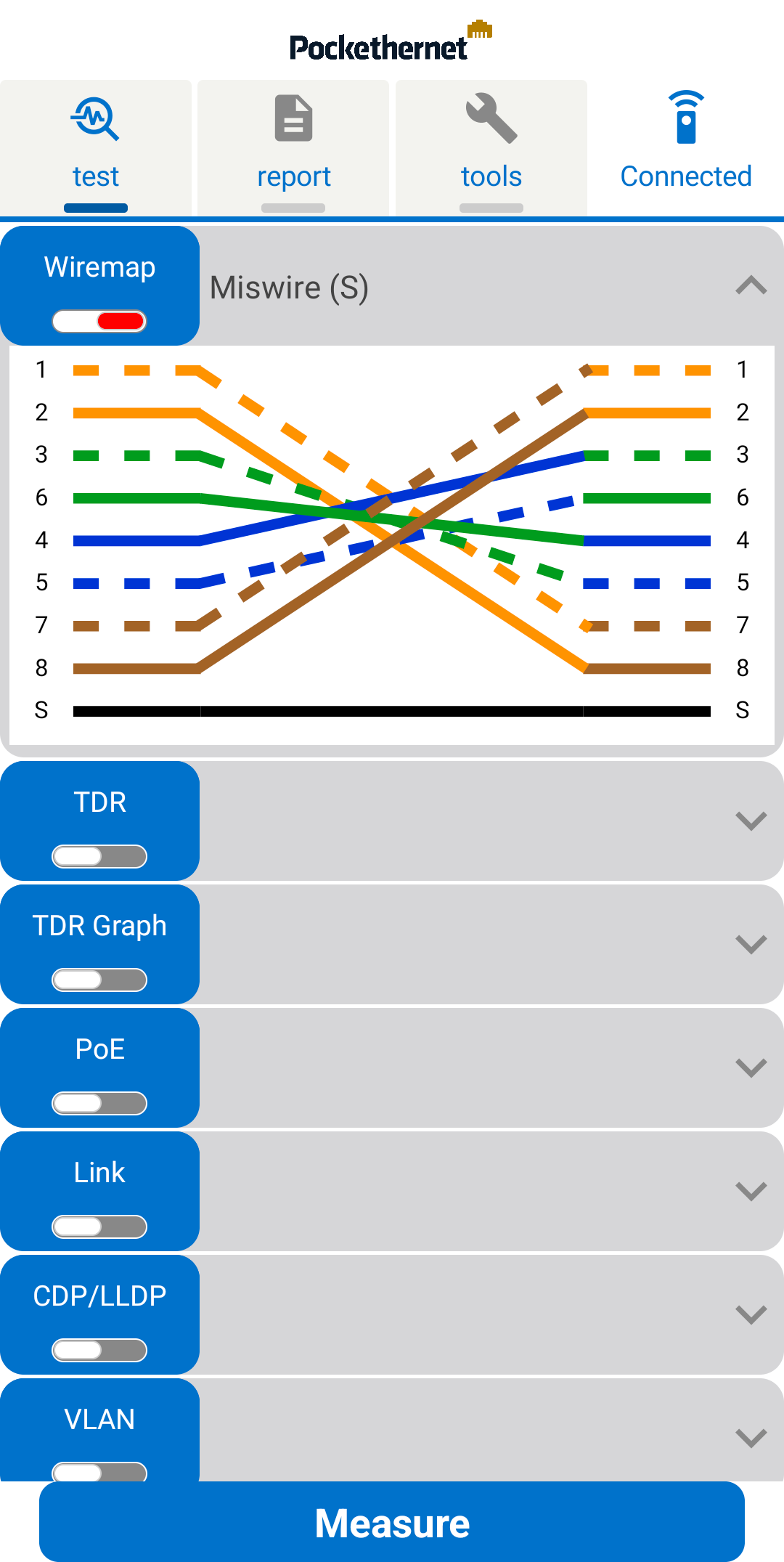 Pockethernet app wiremap miswire